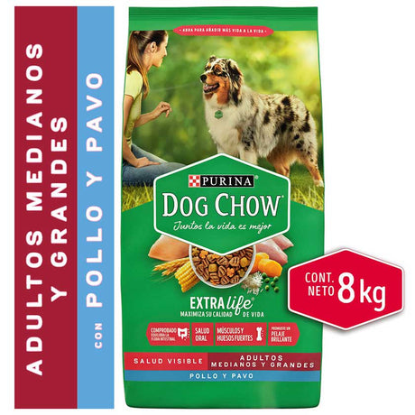 Dog Chow Perros Adultos Medianos Y Grandes Pollo Y Pavo 8Kg