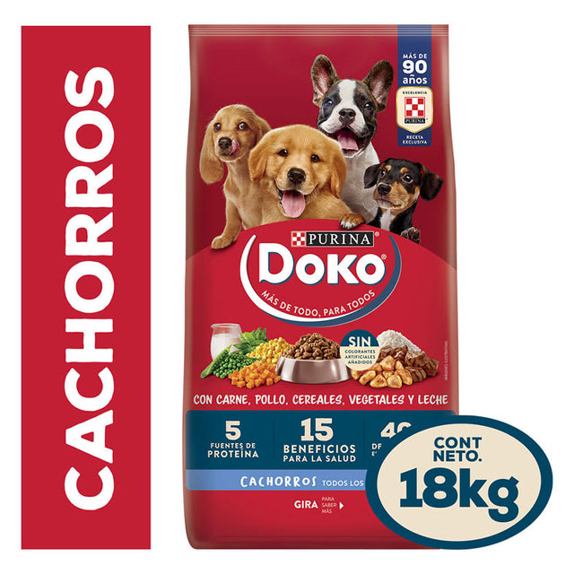  Doko Cachorro Con Carne Pollo Cereales Vegetales Y Leche 18Kg