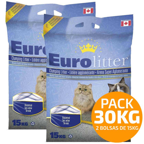 Arenas para Gatos Euro Litter Arena Sanitaria Pack 30Kg