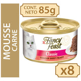  Fancy Feast Mousse Carne 85Gr X 8 Unidades Classic Tender Beef