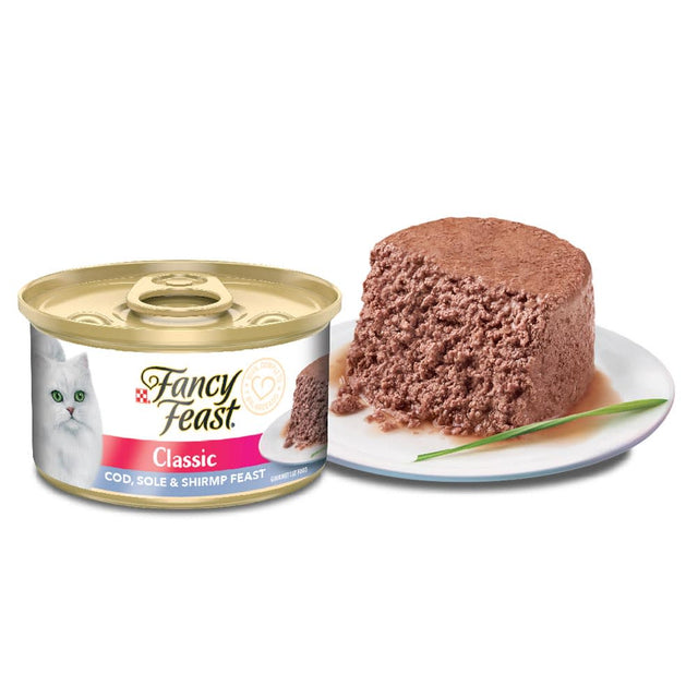 Fancy Feast Mousse Pescado Y Camaron 85Gr X 8 Unidades Classic Cod Sole Shrimp
