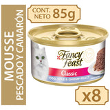 Fancy Feast Mousse Pescado Y Camaron 85Gr X 8 Unidades Classic Cod Sole Shrimp