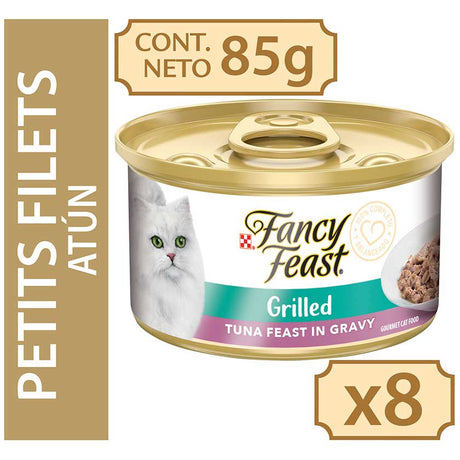 Alimento Húmedo para Gatos Fancy Feast Petit Filetes De Atun 85Gr X 8 Unidades Grilled Tuna Feast In Gravy