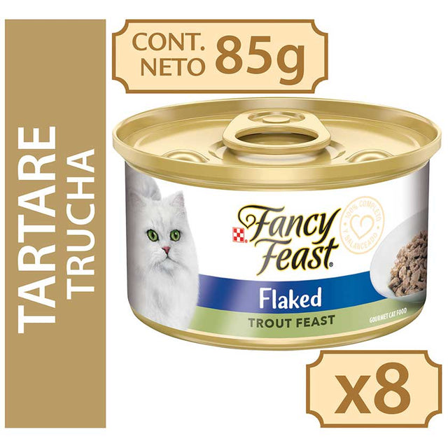  Fancy Feast Tartare De Trucha 85Gr X 8 Unidades Flaked Trout Feast