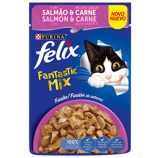  Felix Fantastic Mix Salmon Y Carne 85Gr