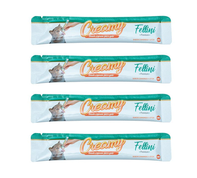 Snack Gato Fellini Creamy Cangrejo Y Atun 60 Gr