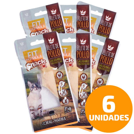 Fit Formula Snack Para Gatos Filete Pollo 25Gr Pack 6 Unidades