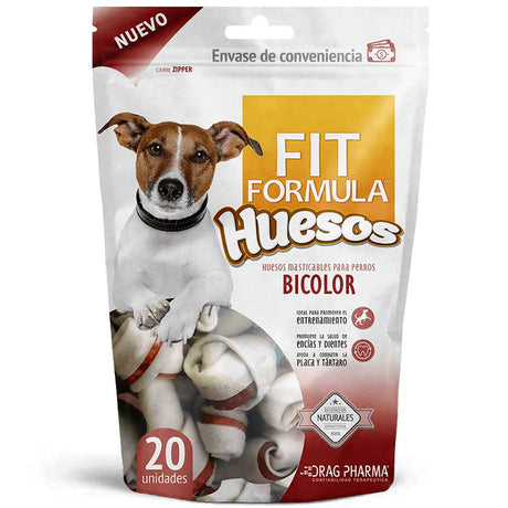 Fit Formula Snack Para Perros Huesos Bicolor 20 Unidades