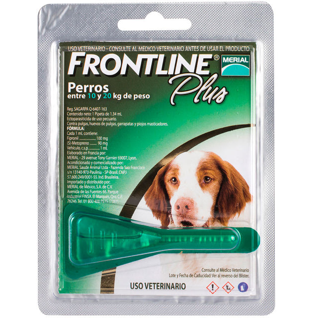  Frontline Plus Pipeta Perro 1 34 Ml Para Perros Entre 10 A 20Kg