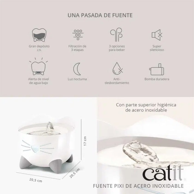  Fuente Cat It Pixi Acero Inoxidable 2 5 Litros