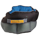 Gigwi Place Cama Cuadrada Gris Con Azul Large