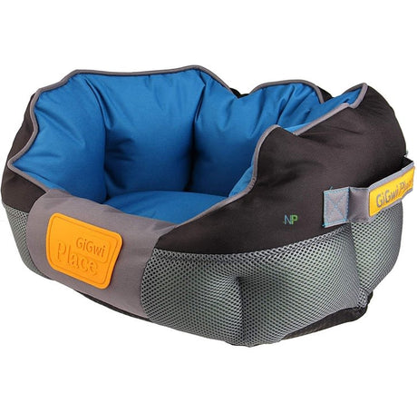 Gigwi Place Cama Cuadrada Gris Con Azul Large