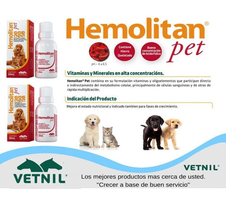 Hemolitan Pet Suplemento Mineral Vitaminico 30Ml