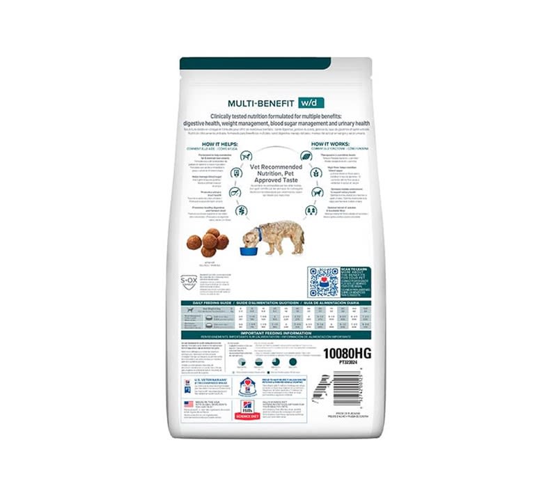 Hills w/d Canino Cuidado Digestivo, Diabetes, Manejo de Peso 7.9kg
