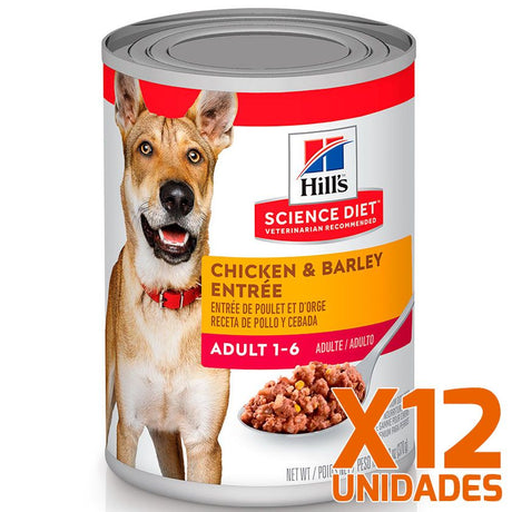 Hills Dog Adulto Pollo Y Cebada 370Gr X 12 Unidades
