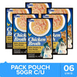 Inaba Churu Broth Pouch Gatos Sabor Pollo Y Atun 50Gr Pack 6 Unidades