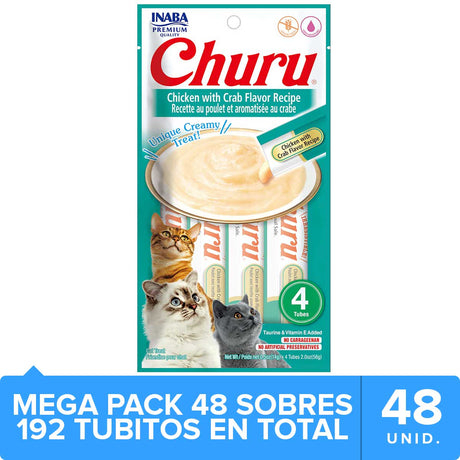 Inaba Churu Cat Mega Pack Caja 48Un Pollo Y Cangrejo 192 Tubitos