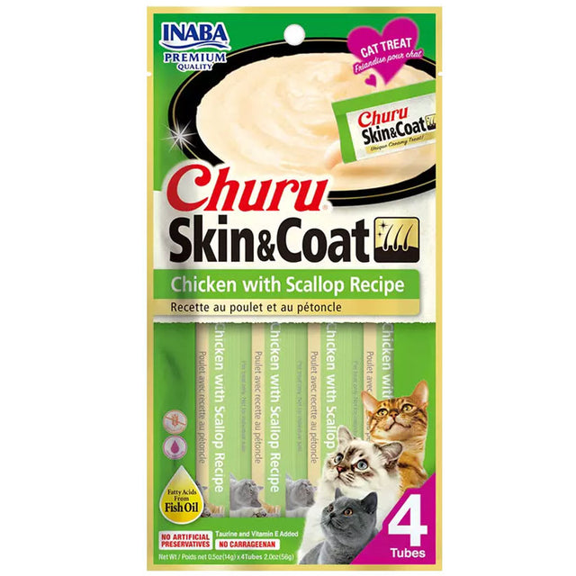 Inaba Churu Cat Skin Coat Pollo Y Ostiones 56Gr