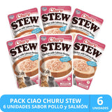 Inaba Churu Cat Stew Chicken Salmon 40 Gr Pack 6 Unidades