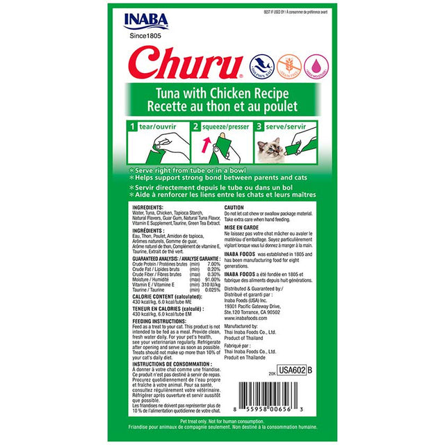 Inaba Ciao Churu Atun Y Pollo 56Gr