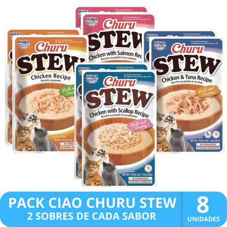 Inaba Ciao Churu Cat Stew Pack Degustacion 8 Unidades