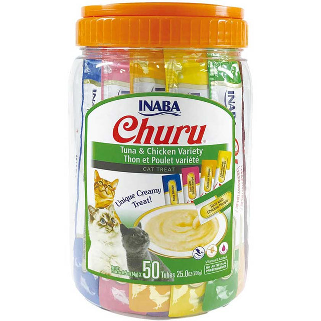 Inaba Ciao Churu Frasco Variedades De Atun Y Pollo 50 Tubos 700Gr