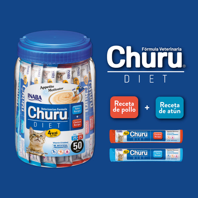 Inaba Ciao Churu Frasco Diet Atun Y Pollo 50 Tubos 700Gr