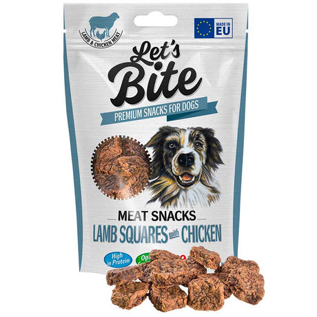 Alimento para Perros Let S Bite Meat Snacks Lamb Squares With Chicken 80Gr