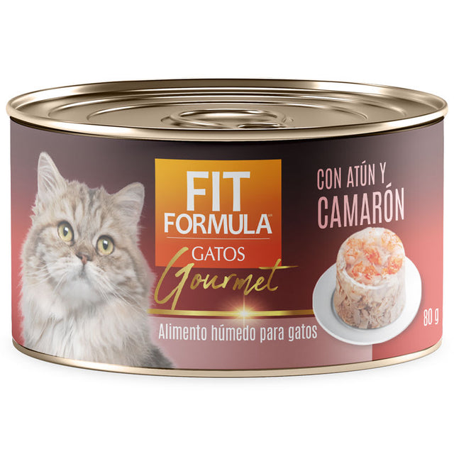 Lata Fit Formula Gato Gourmet Sabor Atun Y Camaron 80Gr