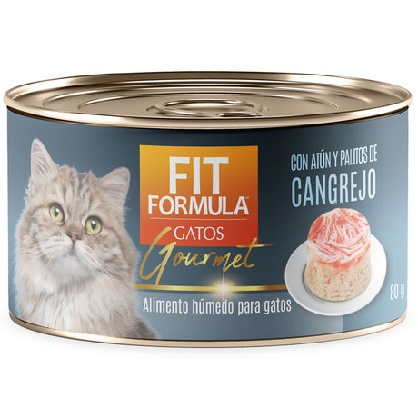 Lata Fit Formula Gato Gourmet Sabor Atun Y Cangrejo 80Gr