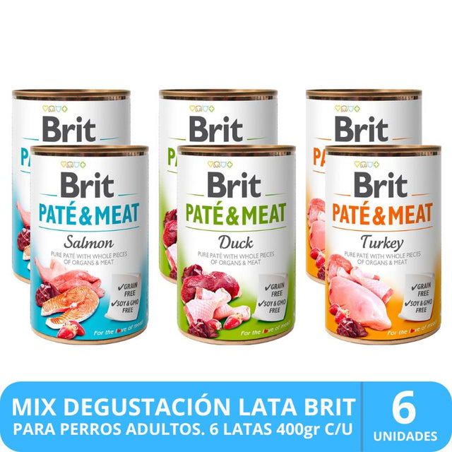  Latas Brit Care Mix Degustacion Para Perros Adultos 400Gr X 6 Unidades