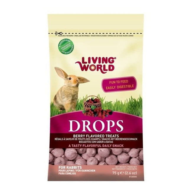  Snack Living World Drops Conejos 75Gr Sabor Berries