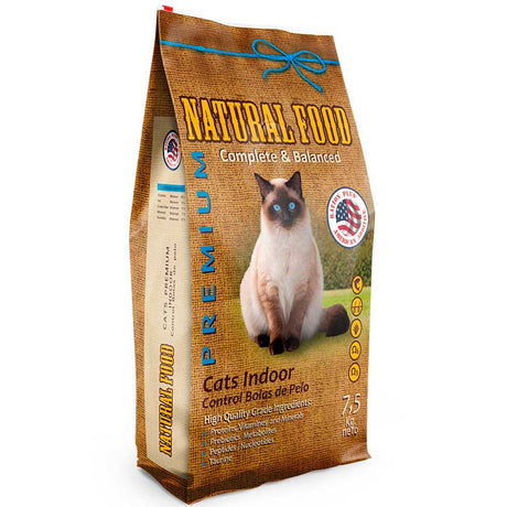 Natural Food Cats Adult Indoor Hairball Control 7 5Kg