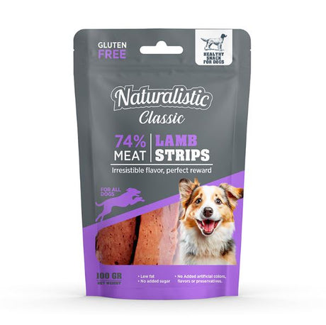 Naturalistic Dog Snack Lamb Strip 100Gr