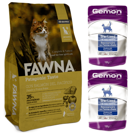 Pack Gato Urinario Fawna 7 5Kg 2 Pouch Gemon Gato Esterilizado Regalo
