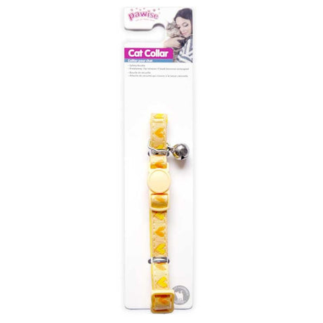 Pawise Collar Gato Color Amarillo Y Corazones