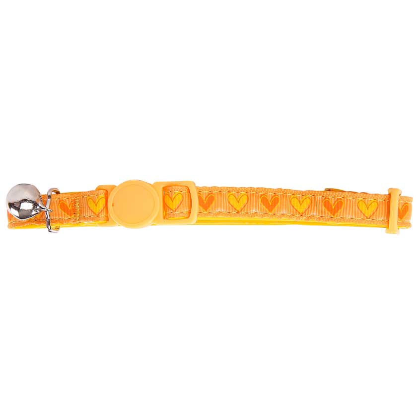Pawise Collar Gato Color Amarillo Y Corazones