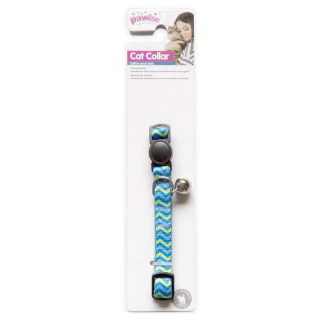  Pawise Collar Gato Color Azul Con Ondas