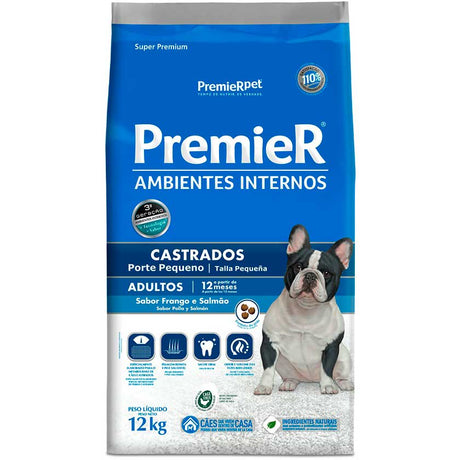 Premier Dog Adulto Ambientes Interiores Castrados Pollo Y Salmon 12Kg