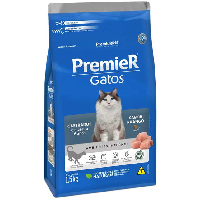 Premier Gatos Castrados Sabor Pollo 1 5Kg