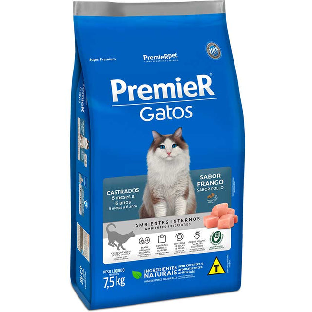 Premier Gatos Castrados Sabor Pollo 7 5Kg