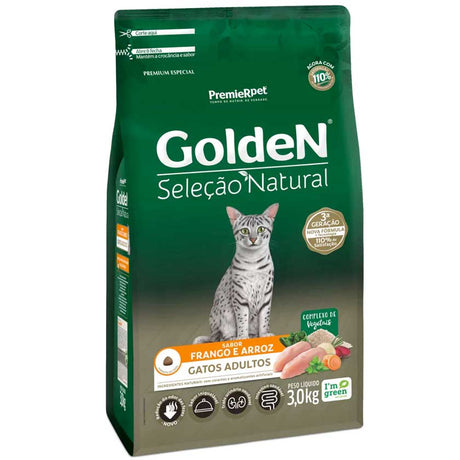 Premier Golden Para Gatos Adultos Sabor Pollo Y Arroz 3Kg