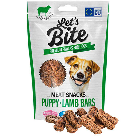 Alimento para Perros Let S Bite Meat Snacks Puppy Lamb Bars 80Gr