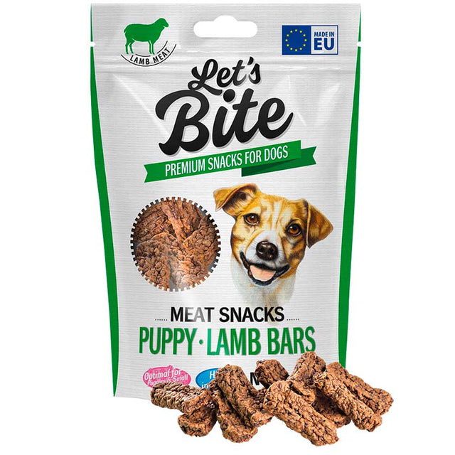  Let S Bite Meat Snacks Puppy Lamb Bars 80Gr