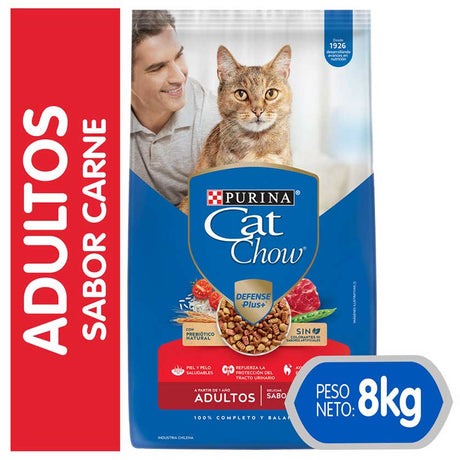 Purina Cat Chow Adultos Carne Con Defense Plus 8Kg
