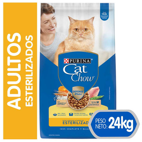 Purina Cat Chow Adultos Esterilizados Con Defense Plus 24Kg