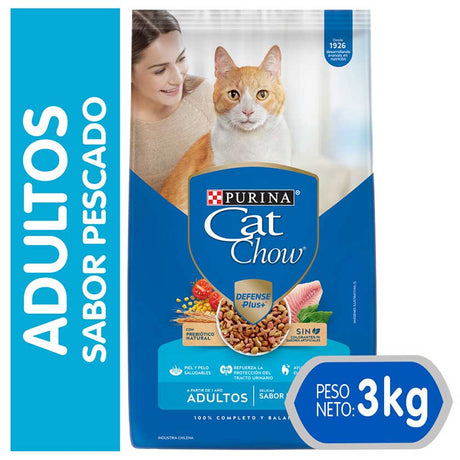 Purina Cat Chow Adultos Pescado Con Defense Plus 3Kg