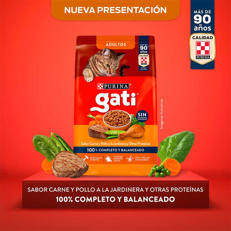Alimento Seco Para Gato Gati Adultos Carne Y Pollo A La Jardinera 15Kg
