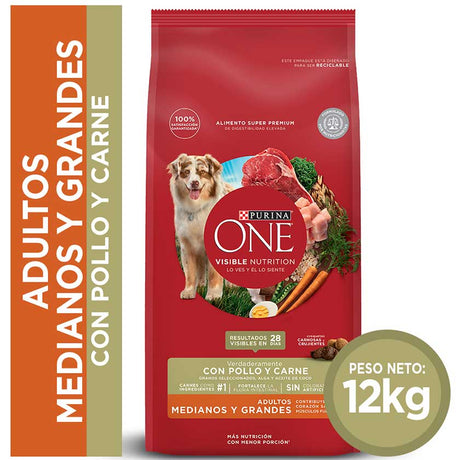 Purina® One® Adulto Mediano Y Grande Pollo Y Carne 12Kg