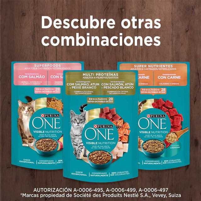 Purina One Pouch Gato Adulto Esterilizado Sabor Carne 85Gr